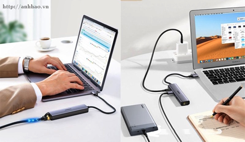 Bộ hub chia USB 3.0 ra 3 cổng USB 3.0 + 1 cổng Lan 10/100/100 Ugreen 20915 chính hãng